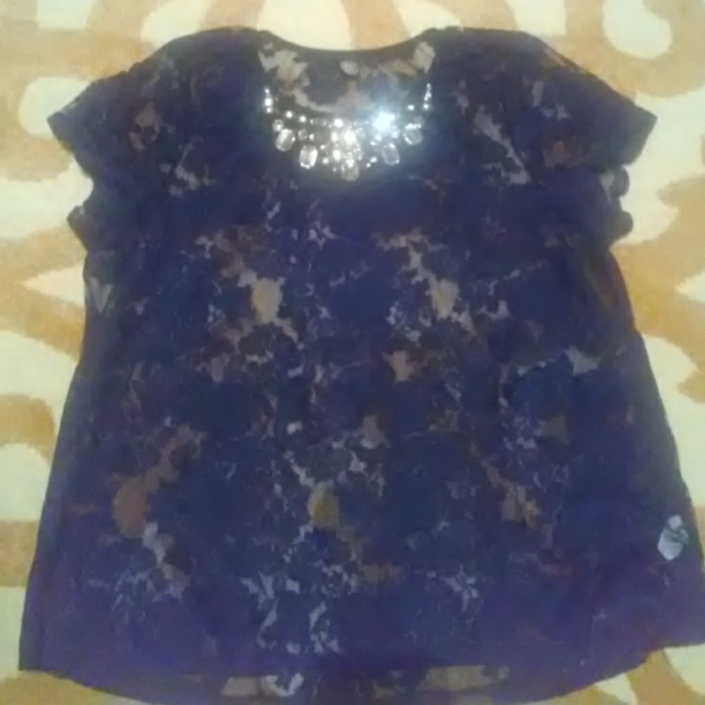 Lace top beautiful bling detail